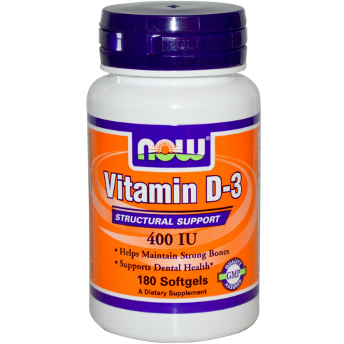 NOW FOODS - Vitamin D3-400 IU - 180 perle