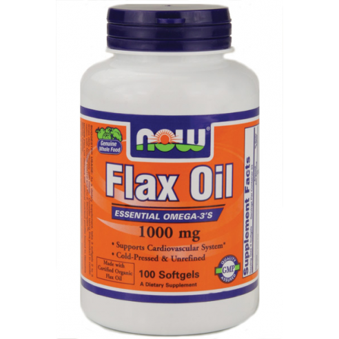NOW FOODS - Flax Oil organic 1000mg - 100 perle