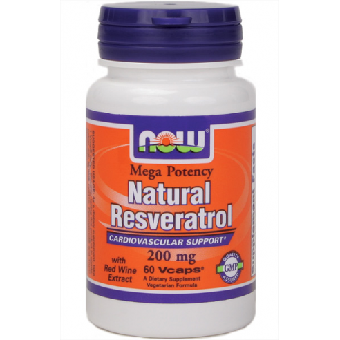 NOW FOODS - Mega Natural Resveratrol 200mg w/Red wine - 60 cpr